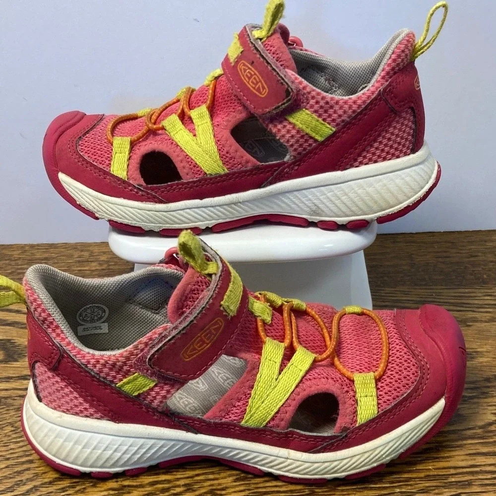 Keen Chandler CNX Kids Pink Yellow Hybrid Water Shoes Sneakers Size 12 1029771
